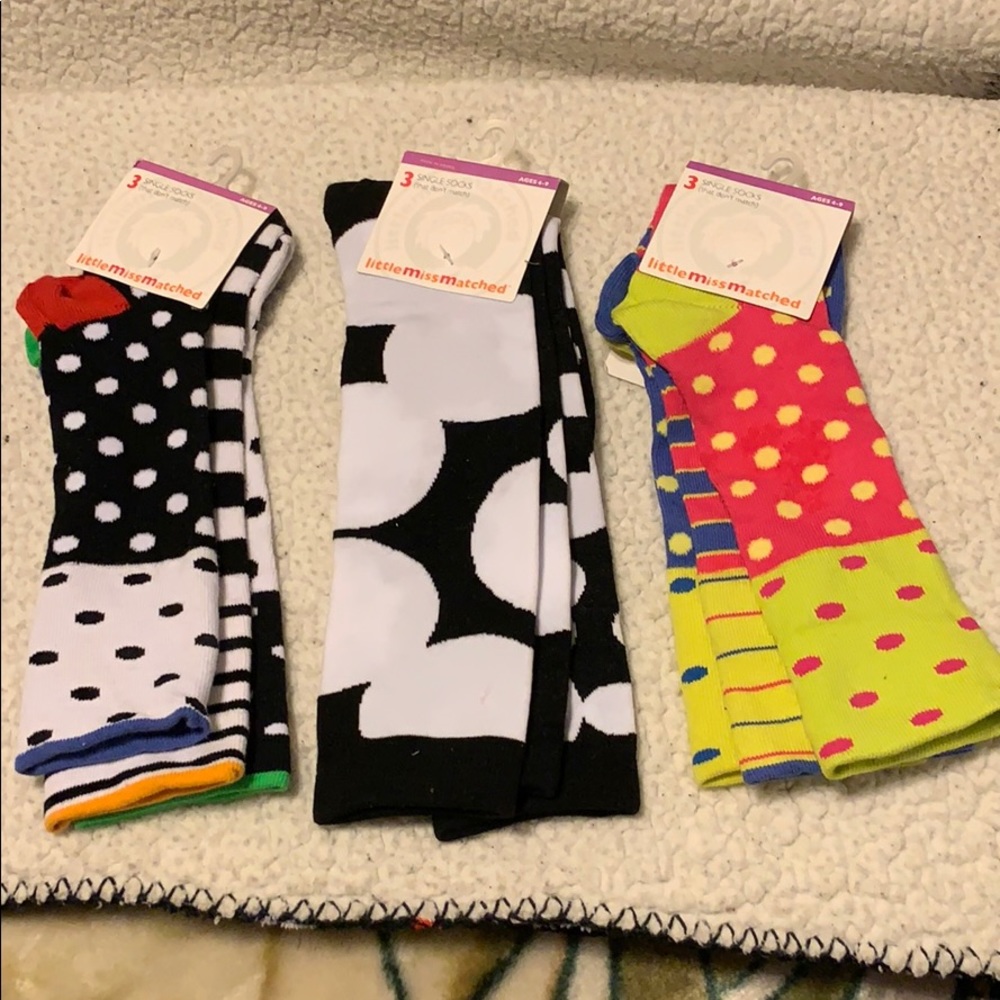 New LittleMissMatched bundle (9 single socks)